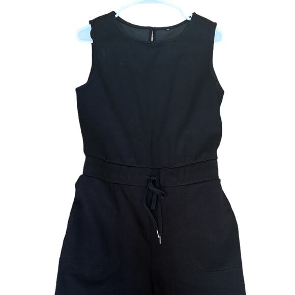 New Black Scuba Drawstring Waist Jumpsuit M - Picture 3 of 7